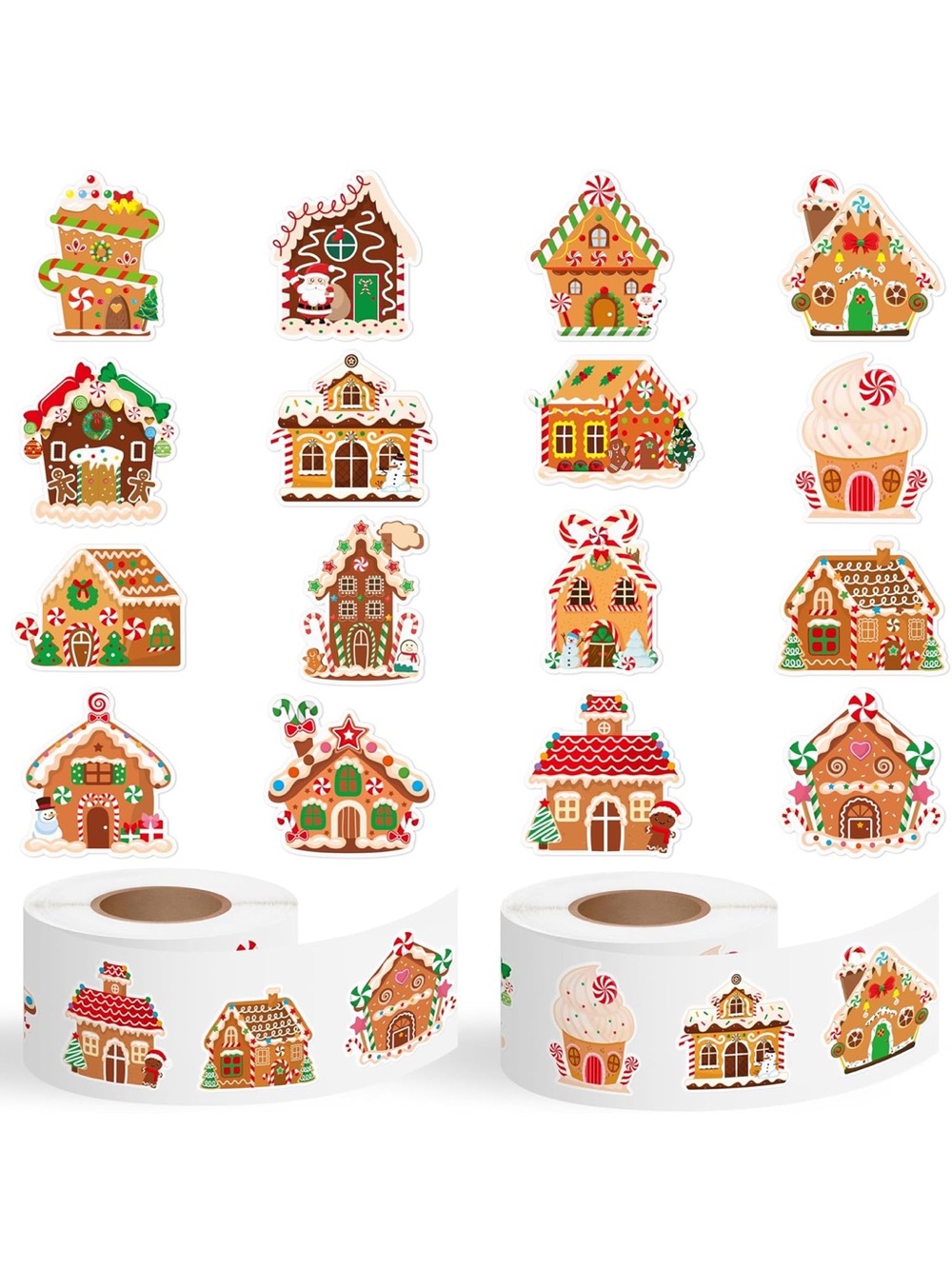 NEW FOR 2026🎄50 Gingerbread House stickers